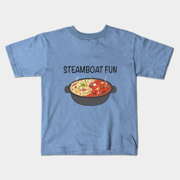 Steamboat Fun Kids T-Shirt by chyneyee